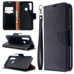 Classic Luxury Litchi Leather Phone Wallet Case for Mi Xiaomi Redmi Note 8T - Black