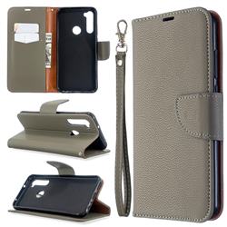 Classic Luxury Litchi Leather Phone Wallet Case for Mi Xiaomi Redmi Note 8T - Gray