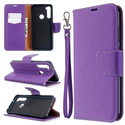Classic Luxury Litchi Leather Phone Wallet Case for Mi Xiaomi Redmi Note 8T - Purple