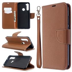 Classic Luxury Litchi Leather Phone Wallet Case for Mi Xiaomi Redmi Note 8T - Brown