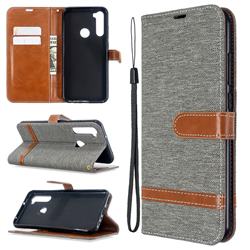 Jeans Cowboy Denim Leather Wallet Case for Mi Xiaomi Redmi Note 8T - Gray