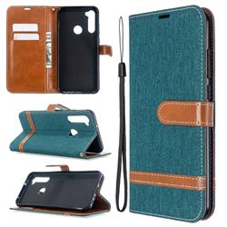 Jeans Cowboy Denim Leather Wallet Case for Mi Xiaomi Redmi Note 8T - Green