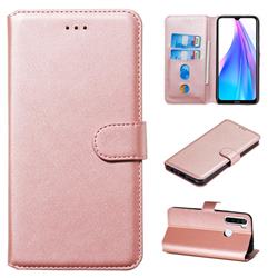 Retro Calf Matte Leather Wallet Phone Case for Mi Xiaomi Redmi Note 8T - Pink
