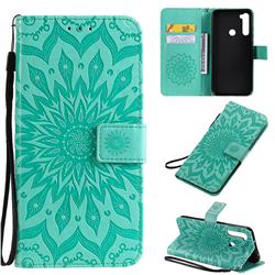 Embossing Sunflower Leather Wallet Case for Mi Xiaomi Redmi Note 8T - Green