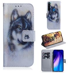 Snow Wolf PU Leather Wallet Case for Mi Xiaomi Redmi Note 8T