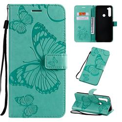 Embossing 3D Butterfly Leather Wallet Case for Mi Xiaomi Redmi Note 8T - Green