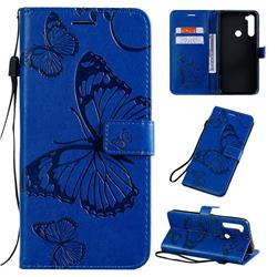 Embossing 3D Butterfly Leather Wallet Case for Mi Xiaomi Redmi Note 8T - Blue