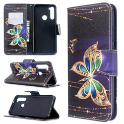 Golden Shining Butterfly Leather Wallet Case for Mi Xiaomi Redmi Note 8T