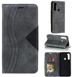 Retro S Streak Magnetic Leather Wallet Phone Case for Mi Xiaomi Redmi Note 8T - Gray