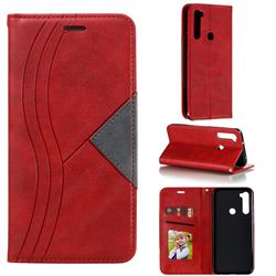 Retro S Streak Magnetic Leather Wallet Phone Case for Mi Xiaomi Redmi Note 8T - Red