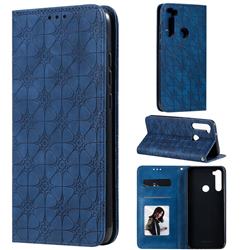 Intricate Embossing Four Leaf Clover Leather Wallet Case for Mi Xiaomi Redmi Note 8T - Dark Blue