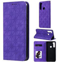 Intricate Embossing Four Leaf Clover Leather Wallet Case for Mi Xiaomi Redmi Note 8T - Purple