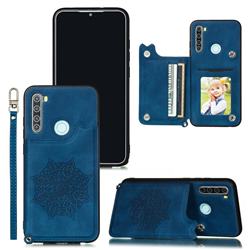 Luxury Mandala Multi-function Magnetic Card Slots Stand Leather Back Cover for Mi Xiaomi Redmi Note 8T - Blue