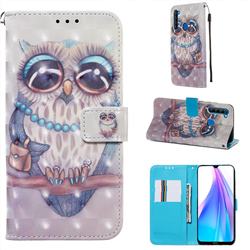 Sweet Gray Owl 3D Painted Leather Wallet Case for Mi Xiaomi Redmi Note 8T