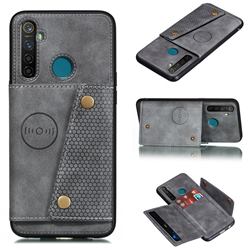 Retro Multifunction Card Slots Stand Leather Coated Phone Back Cover for Mi Xiaomi Redmi Note 8T - Gray