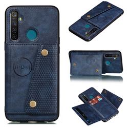Retro Multifunction Card Slots Stand Leather Coated Phone Back Cover for Mi Xiaomi Redmi Note 8T - Blue