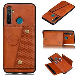 Retro Multifunction Card Slots Stand Leather Coated Phone Back Cover for Mi Xiaomi Redmi Note 8T - Brown