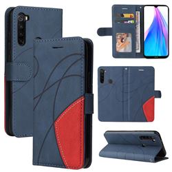 Luxury Two-color Stitching Leather Wallet Case Cover for Mi Xiaomi Redmi Note 8T - Blue
