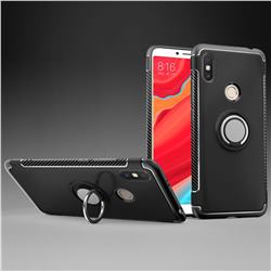 Armor Anti Drop Carbon PC + Silicon Invisible Ring Holder Phone Case for Mi Xiaomi Redmi S2 (Redmi Y2) - Black