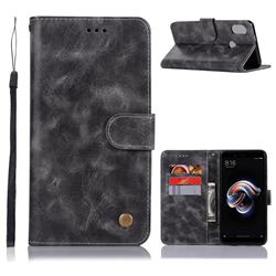 Luxury Retro Leather Wallet Case for Mi Xiaomi Redmi S2 (Redmi Y2) - Gray