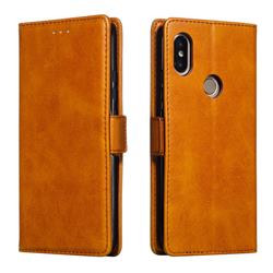 Retro Classic Calf Pattern Leather Wallet Phone Case for Mi Xiaomi Redmi S2 (Redmi Y2) - Yellow