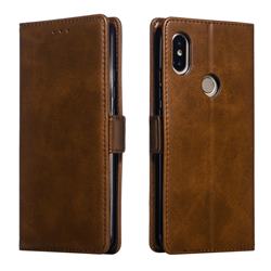 Retro Classic Calf Pattern Leather Wallet Phone Case for Mi Xiaomi Redmi S2 (Redmi Y2) - Brown