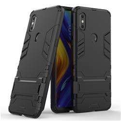 Armor Premium Tactical Grip Kickstand Shockproof Dual Layer Rugged Hard Cover for Xiaomi Mi Mix 3 - Black