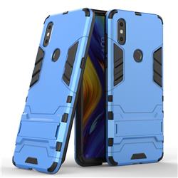 Armor Premium Tactical Grip Kickstand Shockproof Dual Layer Rugged Hard Cover for Xiaomi Mi Mix 3 - Light Blue