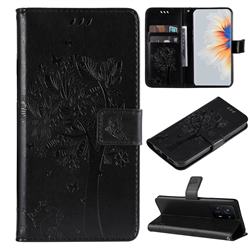 Embossing Butterfly Tree Leather Wallet Case for Xiaomi Mi Mix 4 - Black