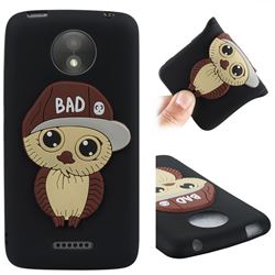 Bad Boy Owl Soft 3D Silicone Case for Motorola Moto C Plus - Black