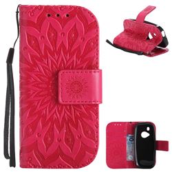 Embossing Sunflower Leather Wallet Case for Nokia New 3310 - Red