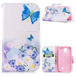 Butterflies Flowers Leather Wallet Case for Nokia 1
