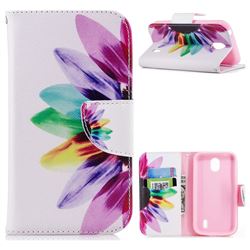 Seven-color Flowers Leather Wallet Case for Nokia 1
