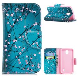 Blue Plum Leather Wallet Case for Nokia 1