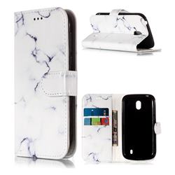 Soft White Marble PU Leather Wallet Case for Nokia 1