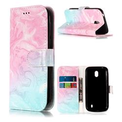 Pink Green Marble PU Leather Wallet Case for Nokia 1