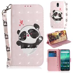 Heart Cat 3D Painted Leather Wallet Phone Case for Nokia 1.3