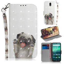 Pug Dog 3D Painted Leather Wallet Phone Case for Nokia 1.3