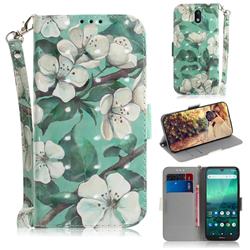 Watercolor Flower 3D Painted Leather Wallet Phone Case for Nokia 1.3