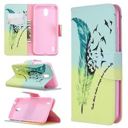 Feather Bird Leather Wallet Case for Nokia 1.3