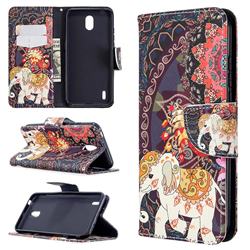 Totem Flower Elephant Leather Wallet Case for Nokia 1.3