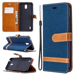 Jeans Cowboy Denim Leather Wallet Case for Nokia 1.3 - Dark Blue