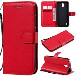 Retro Greek Classic Smooth PU Leather Wallet Phone Case for Nokia 1.3 - Red