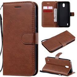 Retro Greek Classic Smooth PU Leather Wallet Phone Case for Nokia 1.3 - Brown