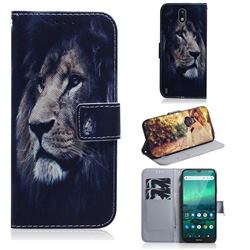 Lion Face PU Leather Wallet Case for Nokia 1.3