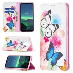 Flying Butterflies Slim Magnetic Attraction Wallet Flip Cover for Nokia 1.4