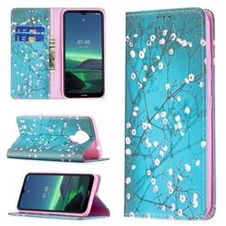 Plum Blossom Slim Magnetic Attraction Wallet Flip Cover for Nokia 1.4