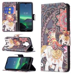 Totem Flower Elephant Leather Wallet Case for Nokia 1.4