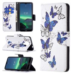 Flying Butterflies Leather Wallet Case for Nokia 1.4