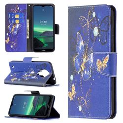 Purple Butterfly Leather Wallet Case for Nokia 1.4